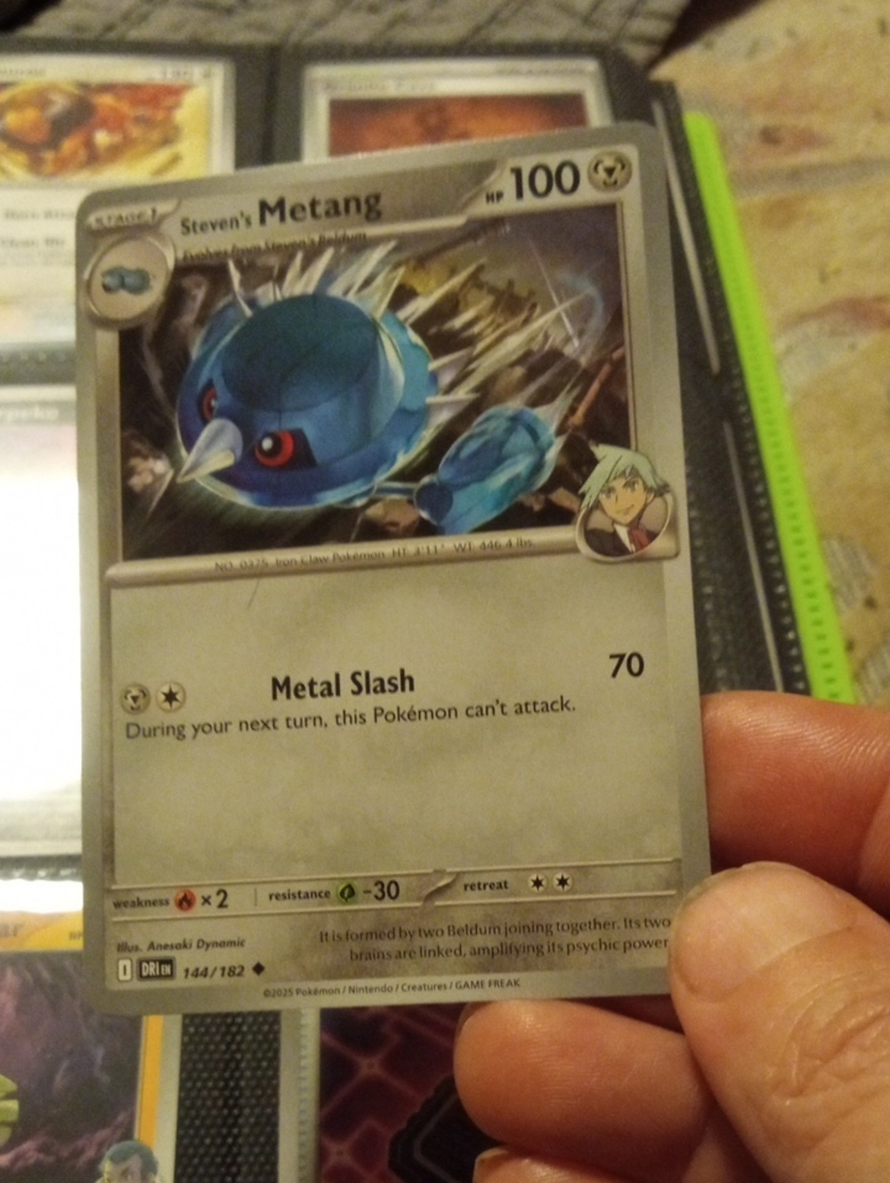 Pokemon Steven's Metang Card - Blue, Silver